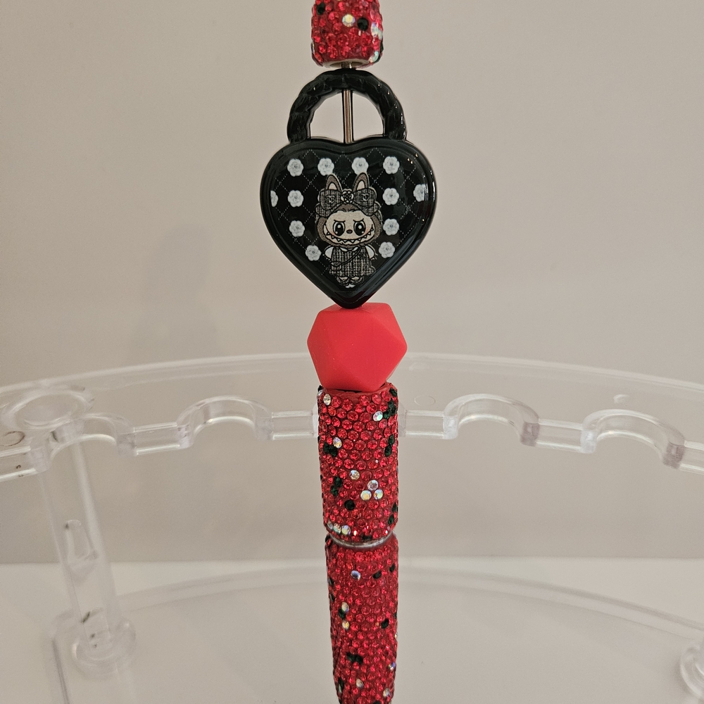 Black Red Rhinsetone Pen